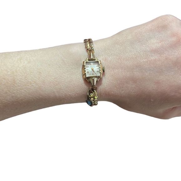 10k ROSE GOLD FILLED VINTAGE ELMONT WINDING WATCH - Picture 9 of 11